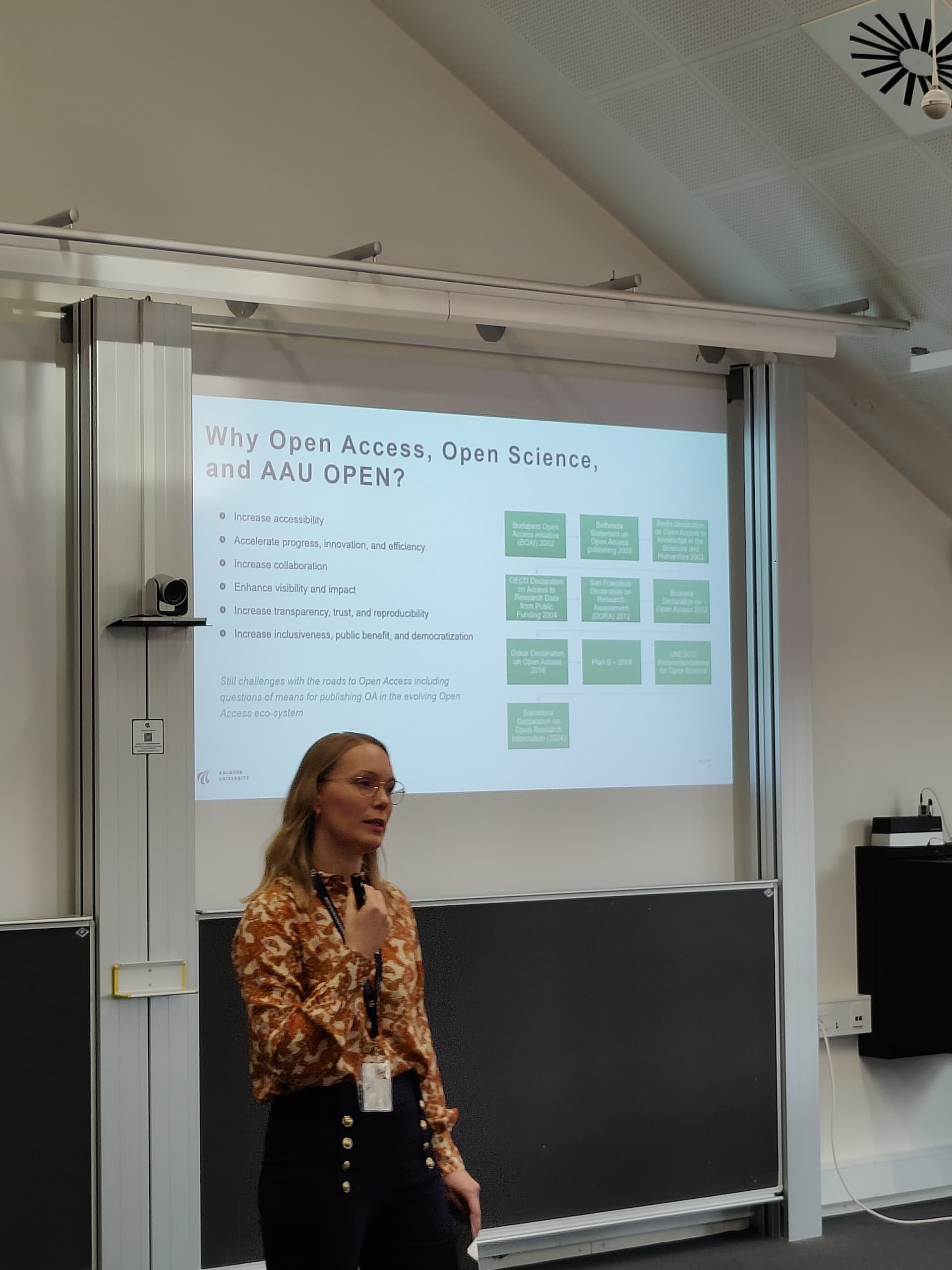 AAU OPEN launch 2024 Kathrine Bjerg Bennike presenting